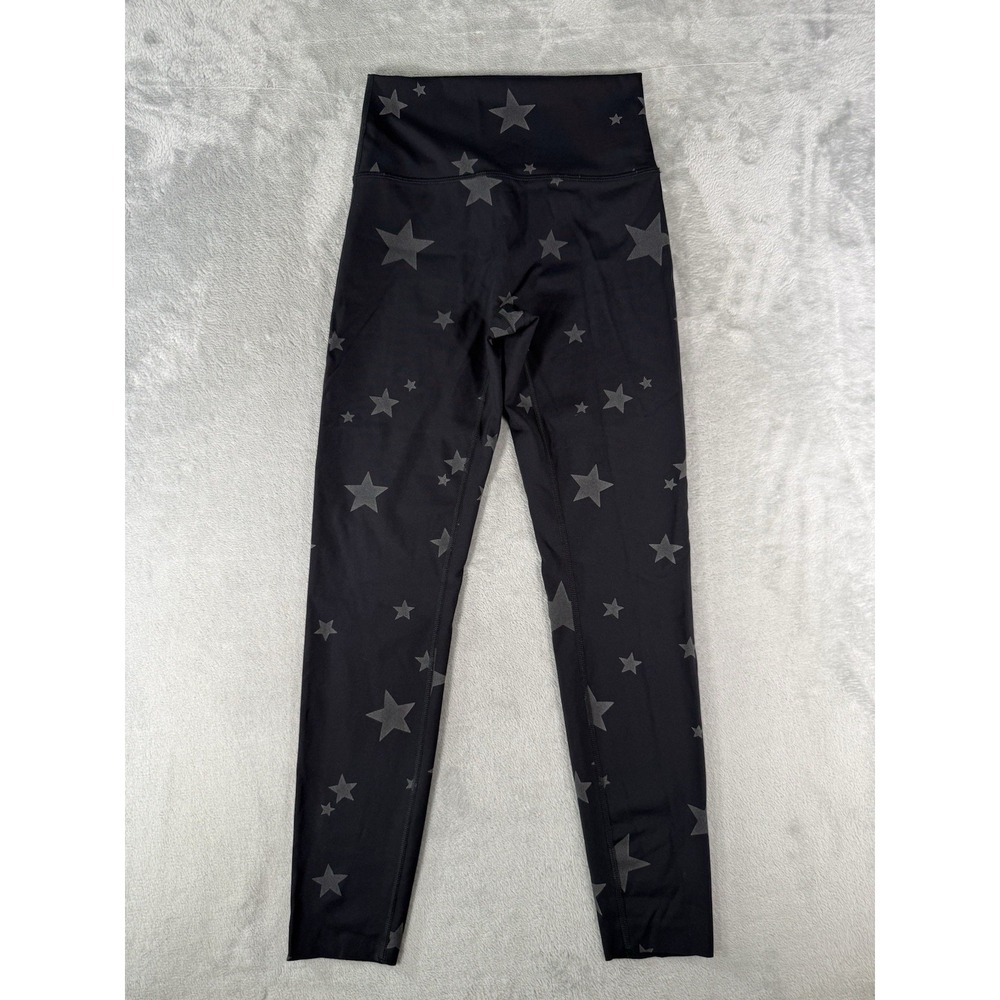 Aerie Leggings Womens Medium Black Stars All Over Print 25.5" Length